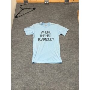 Vintage Stedman Where The Hell Is Arnold? T-Shirt Blue Map Graphic Mens Medium